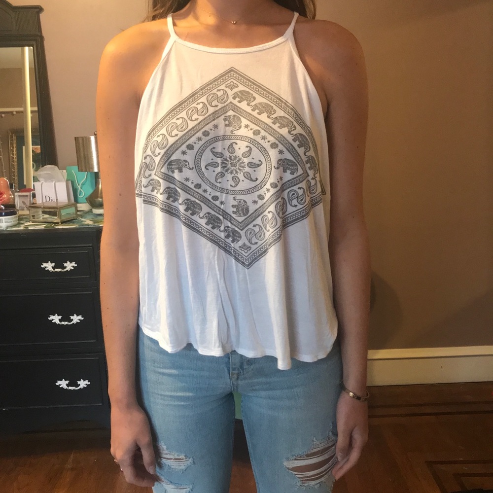 Charlotte Russe Elephant Print Tank size M